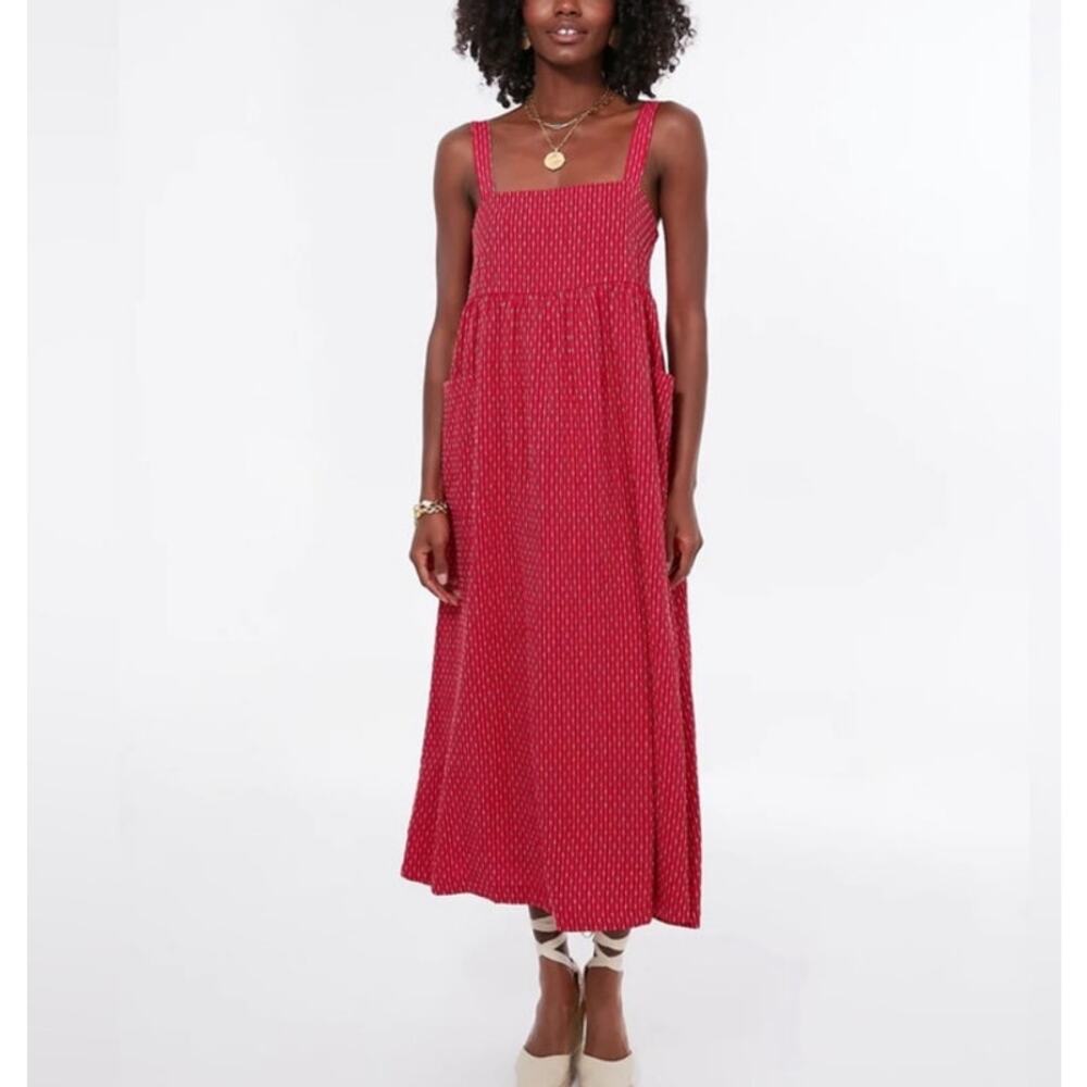 NWT Tuckernuck Pomander Place Geneva Maxi Dress XL Red Pocket Resort Dress